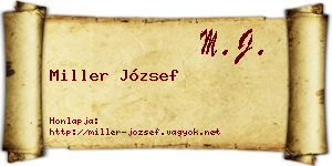 Miller József névjegykártya