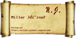 Miller József névjegykártya